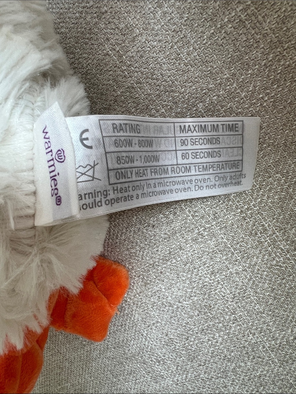 Plush White Goose with Orange Beak & Feet- lavender scented - Picture 2 of 2